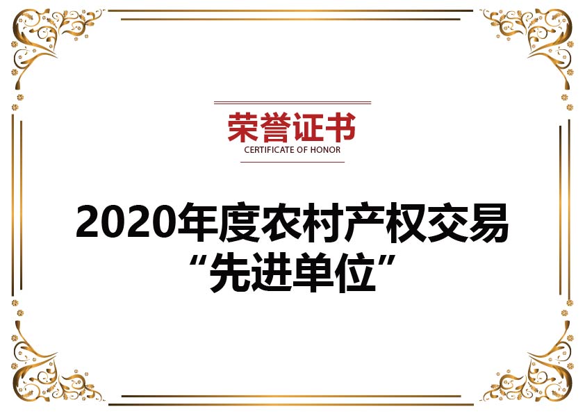 2020年度農(nóng)村產(chǎn)權交易先進單位